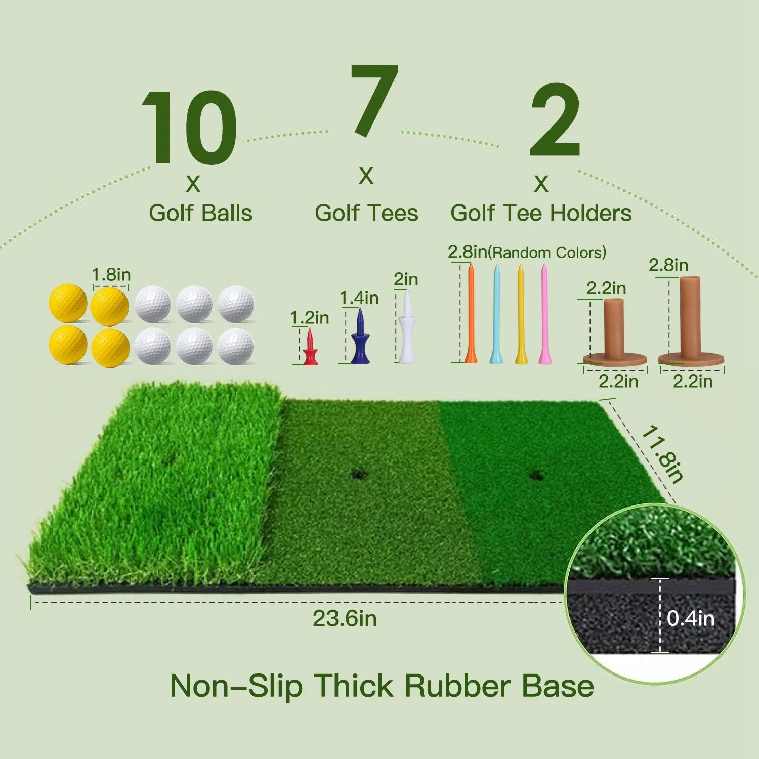 10x7FT Golf Practice Net Golf Training Aids Driving Hitting Nets with Tri-Turf Golf Mat Target Cloth 10 Golf Balls 7 Golf Tees 2 Rubber Golf Tee Holders Carry Bag for Indoor Outdoor Sports