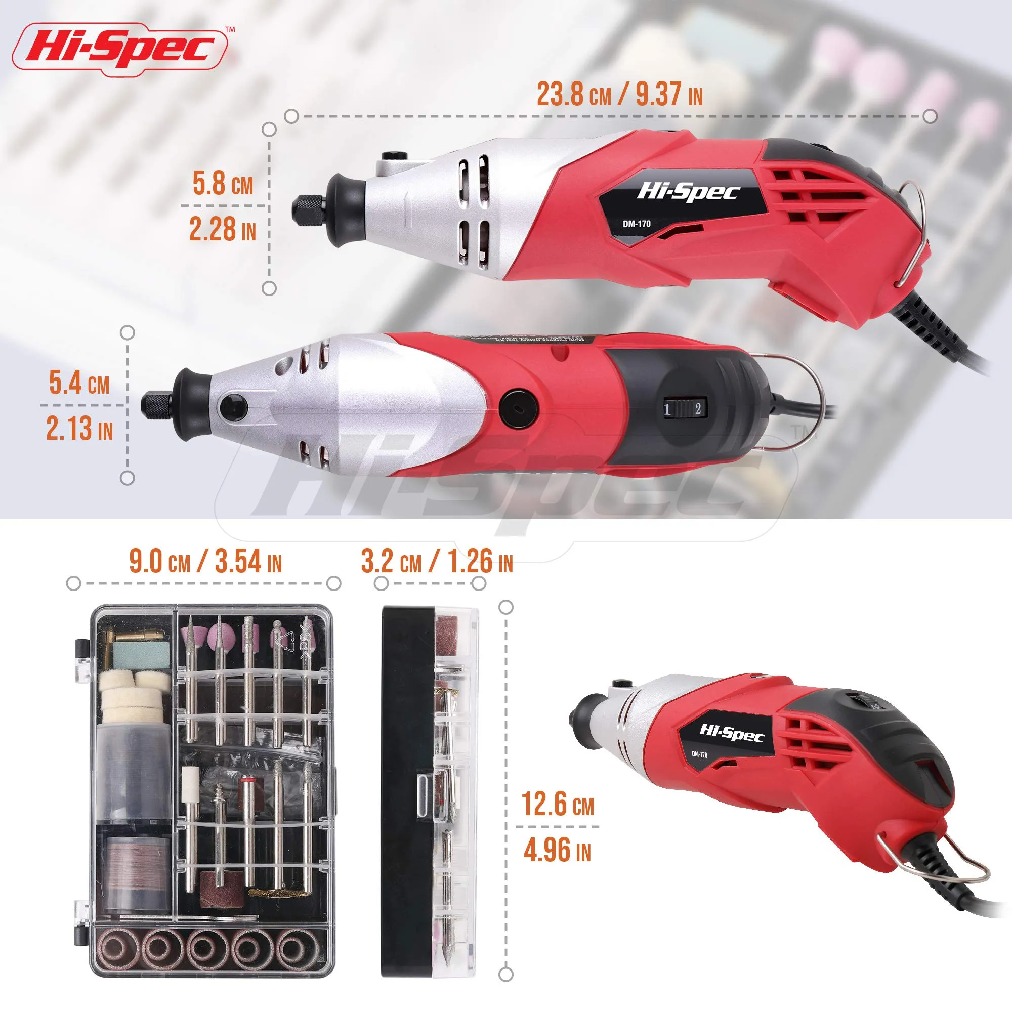 160W Corded Rotary Power Tool Set and 120pc Dremel Compatible Bit Accessories for DIY Repairs, Hobbies & Craftwork