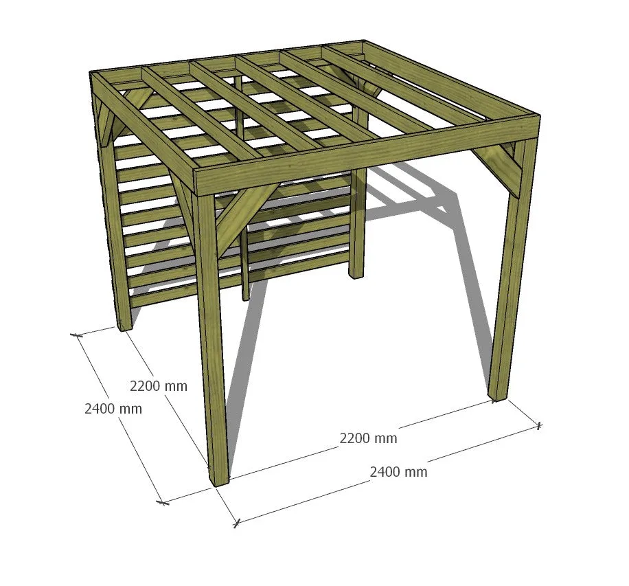 2.4m x 2.4m Boxshade Pergola Kit