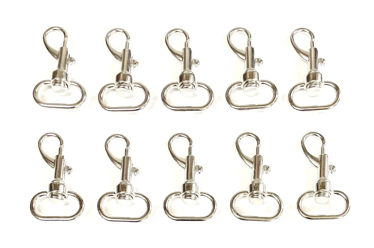 25mm Light Swivel Trigger Clips Hooks Nickel Plated Dog Leads Webbing Bags x1 - x50