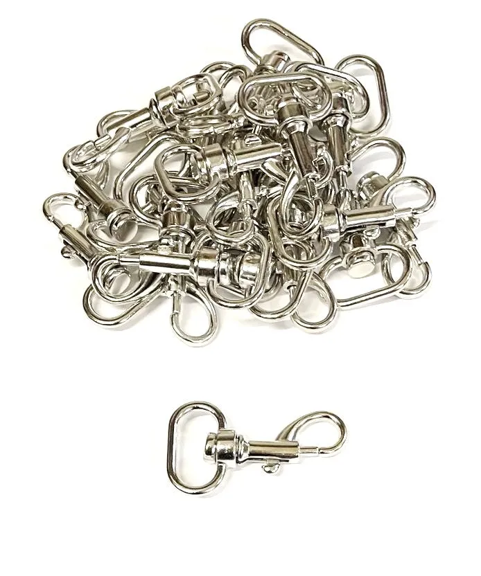 25mm Light Swivel Trigger Clips Hooks Nickel Plated Dog Leads Webbing Bags x1 - x50