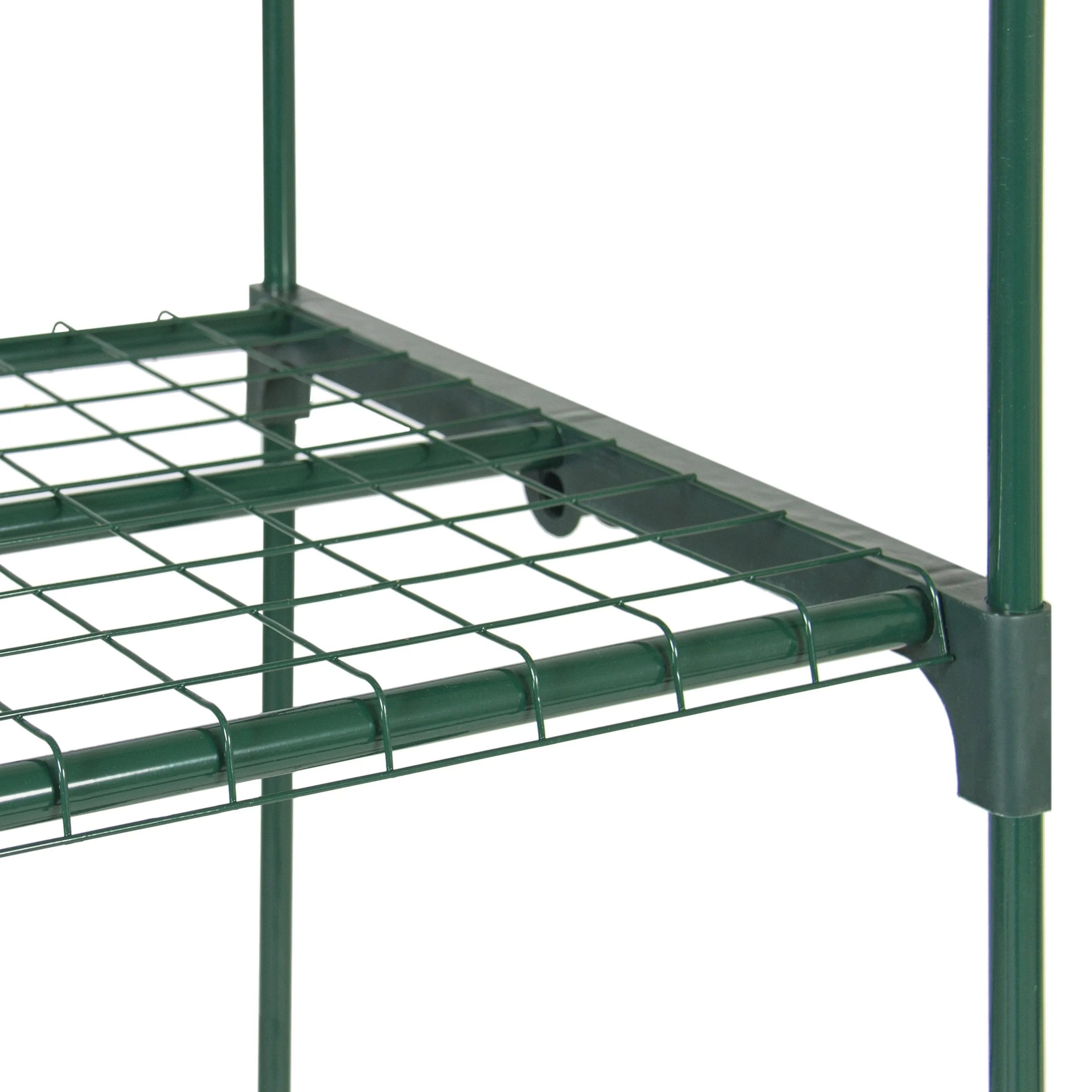 27x19x63in 4-Tier Mini Greenhouse w/ Roll-Up Zipper Door, Steel Shelves