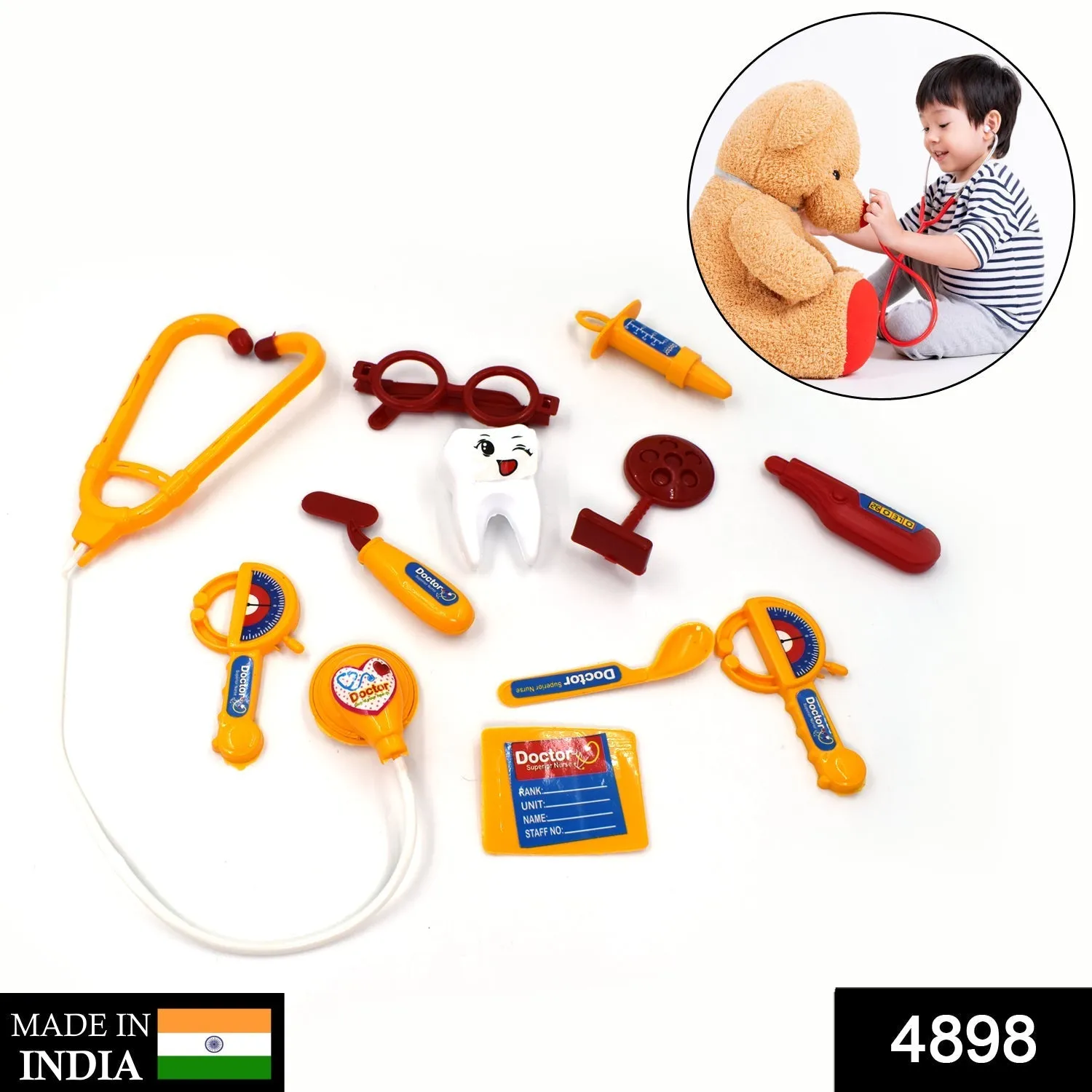 4898 Doctor Play Set Kit Compact Medical Accessories Toy Set Pretend Play Kids