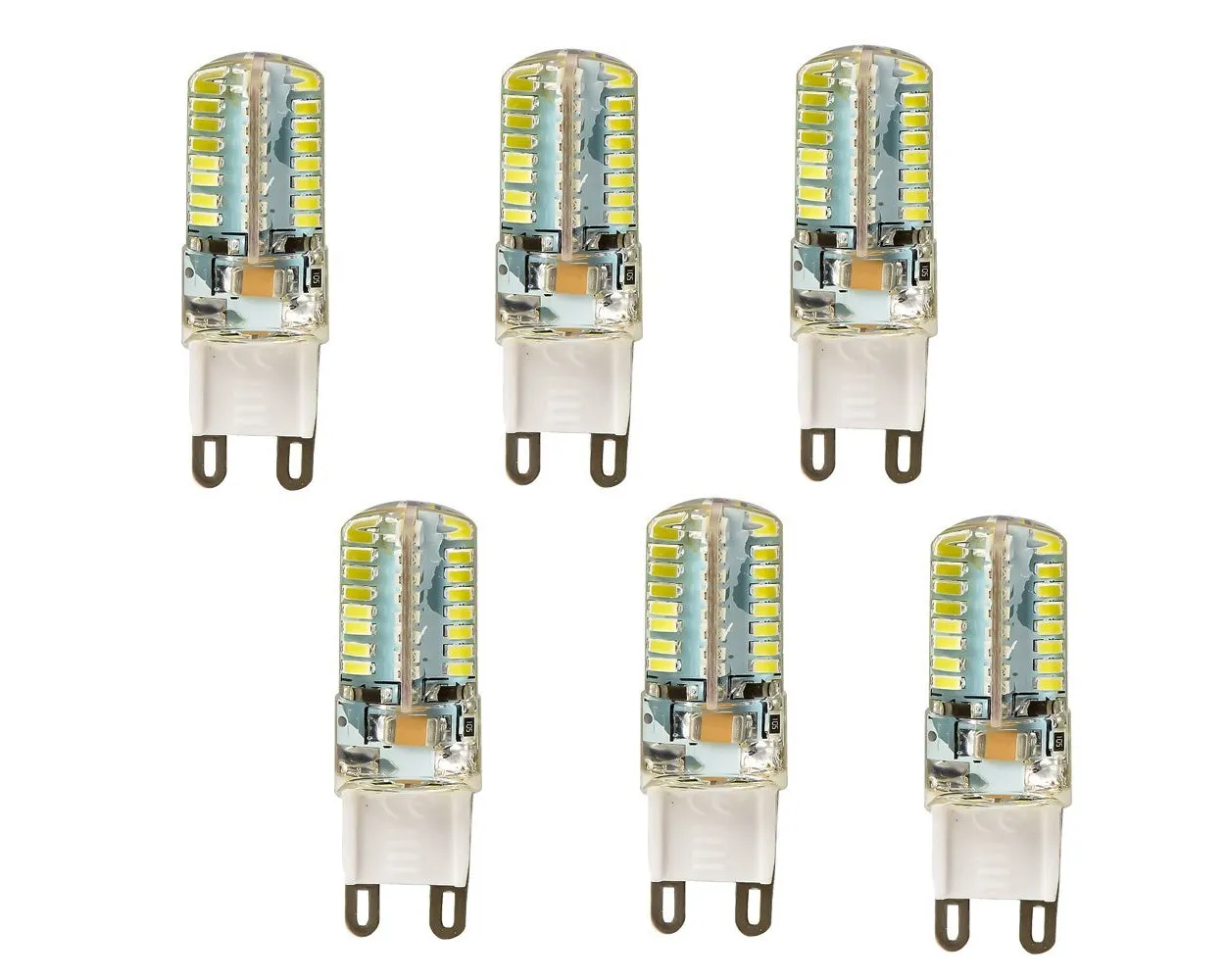 6 Pcs 3W G9 64-LED Energy Saving Crystal Capsule Light Bulb - White