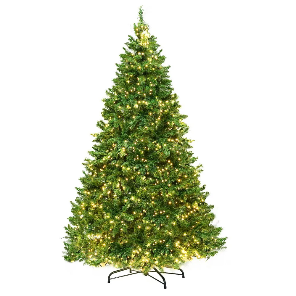 6FT Pre-lit LED Xmas Tree, 874 Tips, Metal Stand, Non-toxic