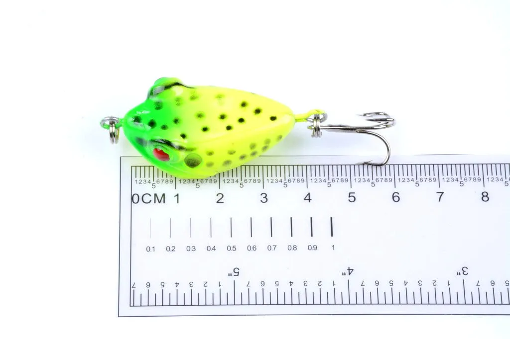 6X 4cm Popper Fishing Lures, Sharp Hooks, 3D Eyes, Durable ABS