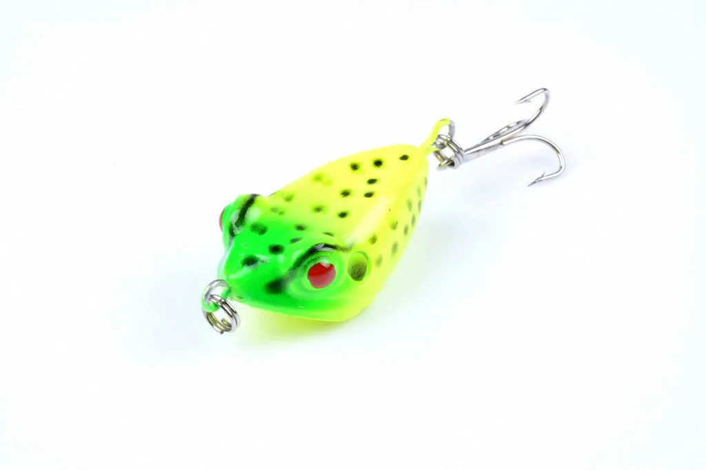 6X 4cm Popper Fishing Lures, Sharp Hooks, 3D Eyes, Durable ABS