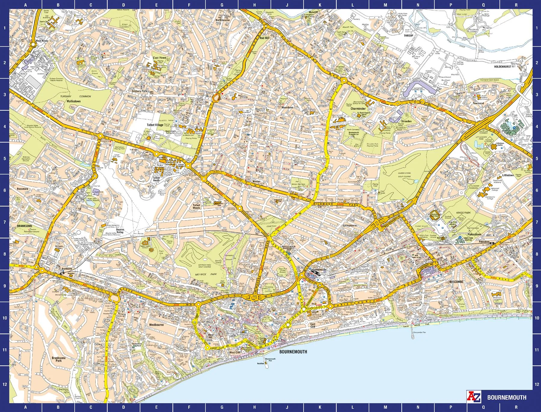 A to Z Map of  Bournemouth 1000 Piece Jigsaw