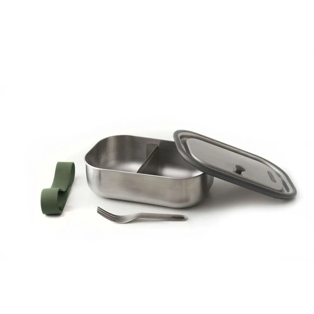 black blum Stainless Steel Leakproof 1L Lunch Box & Fork - Olive