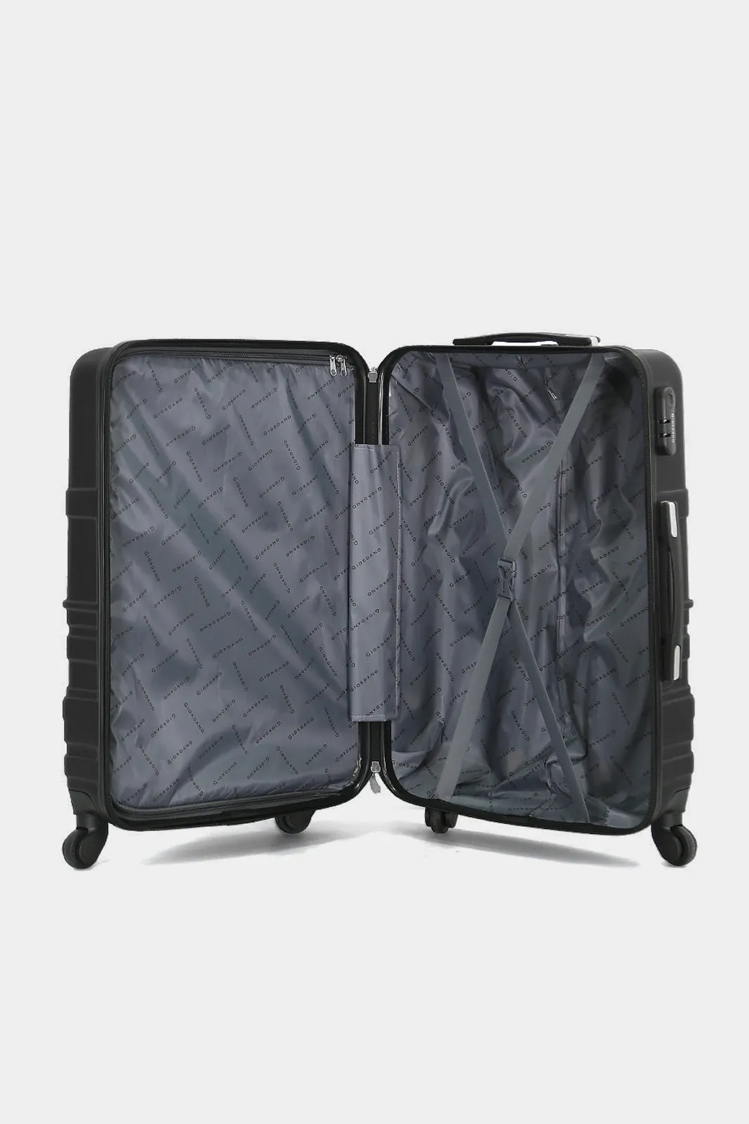 Black Textured 3 Piece Trolley Set With Tsa Lock (20,24,28 Inch)