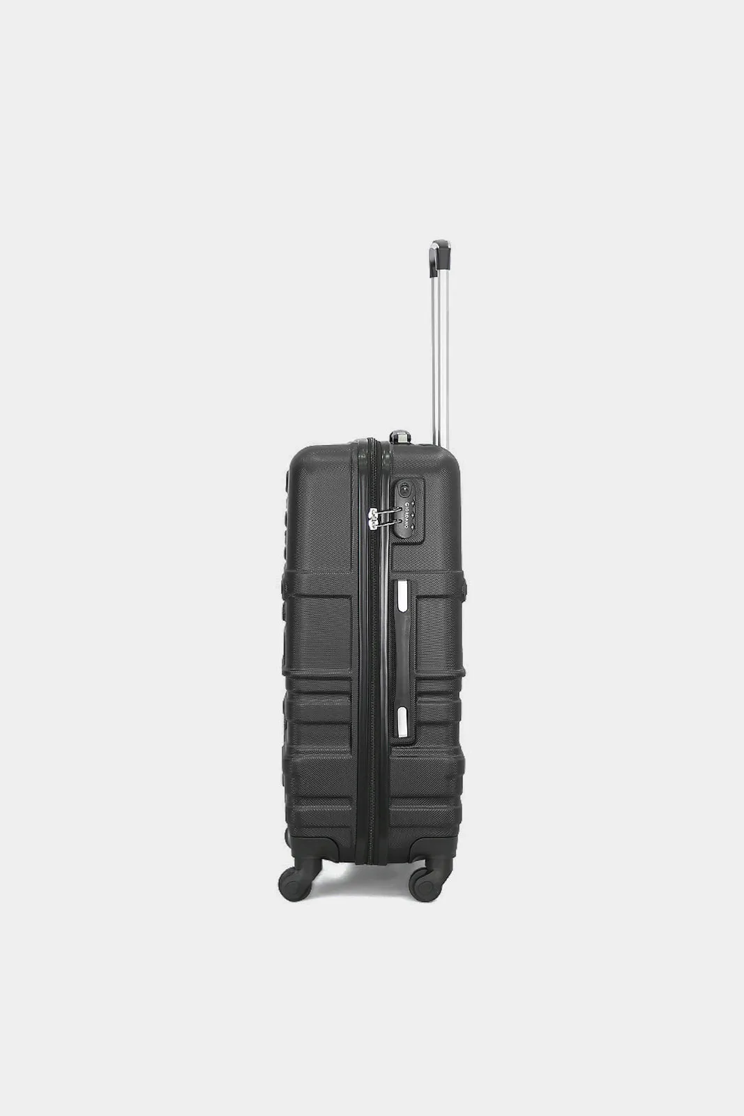 Black Textured 3 Piece Trolley Set With Tsa Lock (20,24,28 Inch)