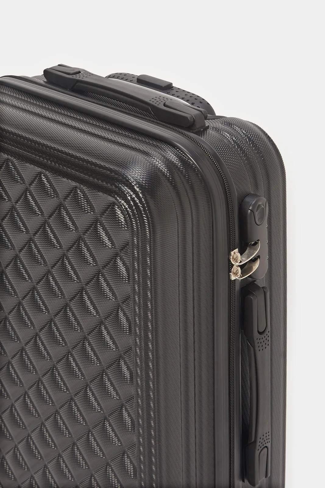 Black Textured Trolley Luggage (20Inch)