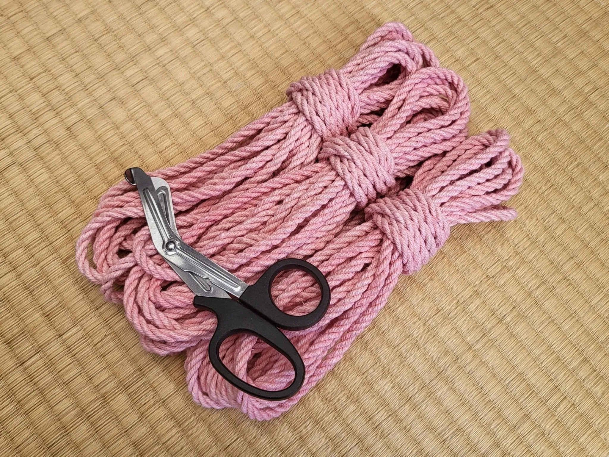 'Blushing Pink' Hemp bondage rope.