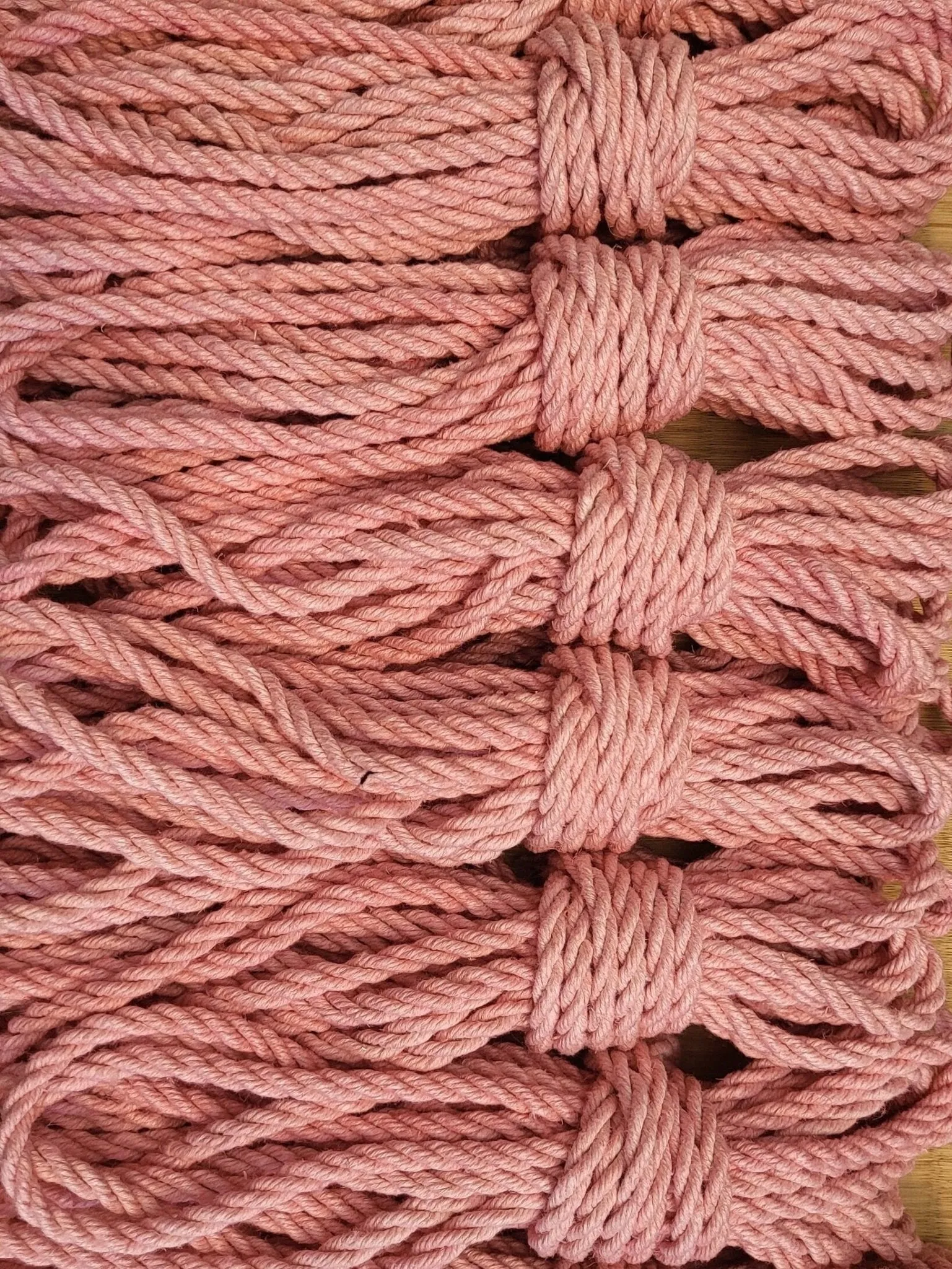 'Blushing Pink' Hemp bondage rope.