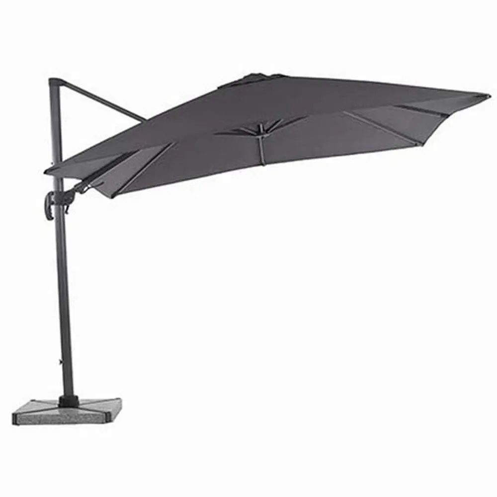 Bramblecrest 3m Grey Truro LED Parasol with Granite Base