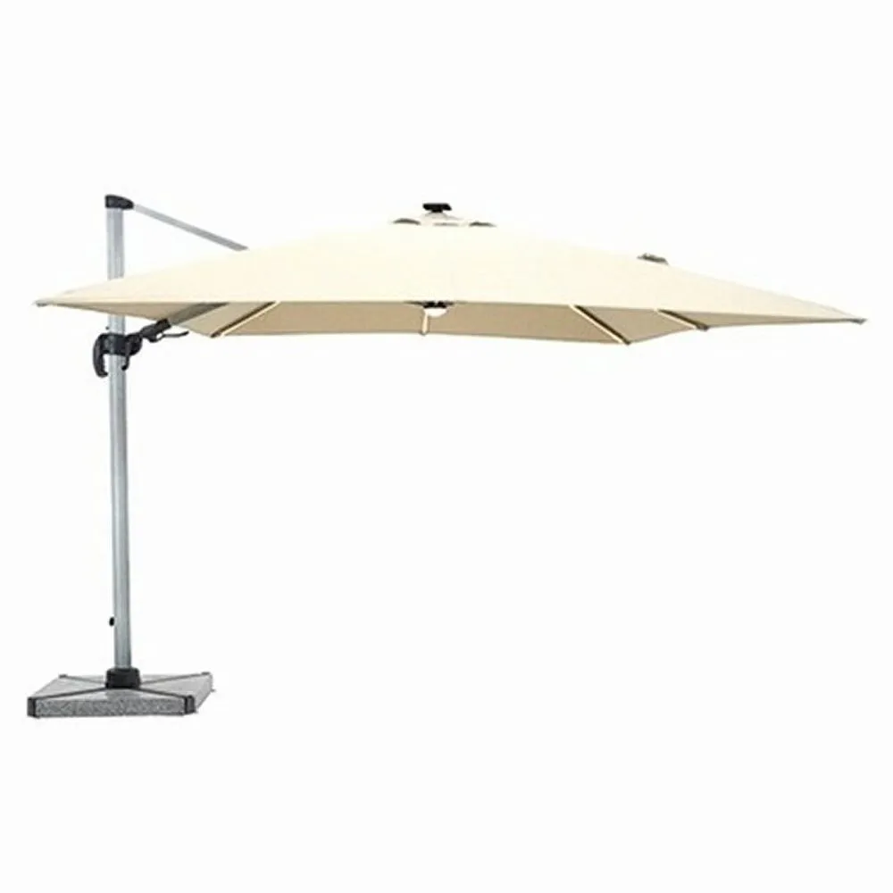 Bramblecrest 3m Sand Truro LED Parasol with Granite Base