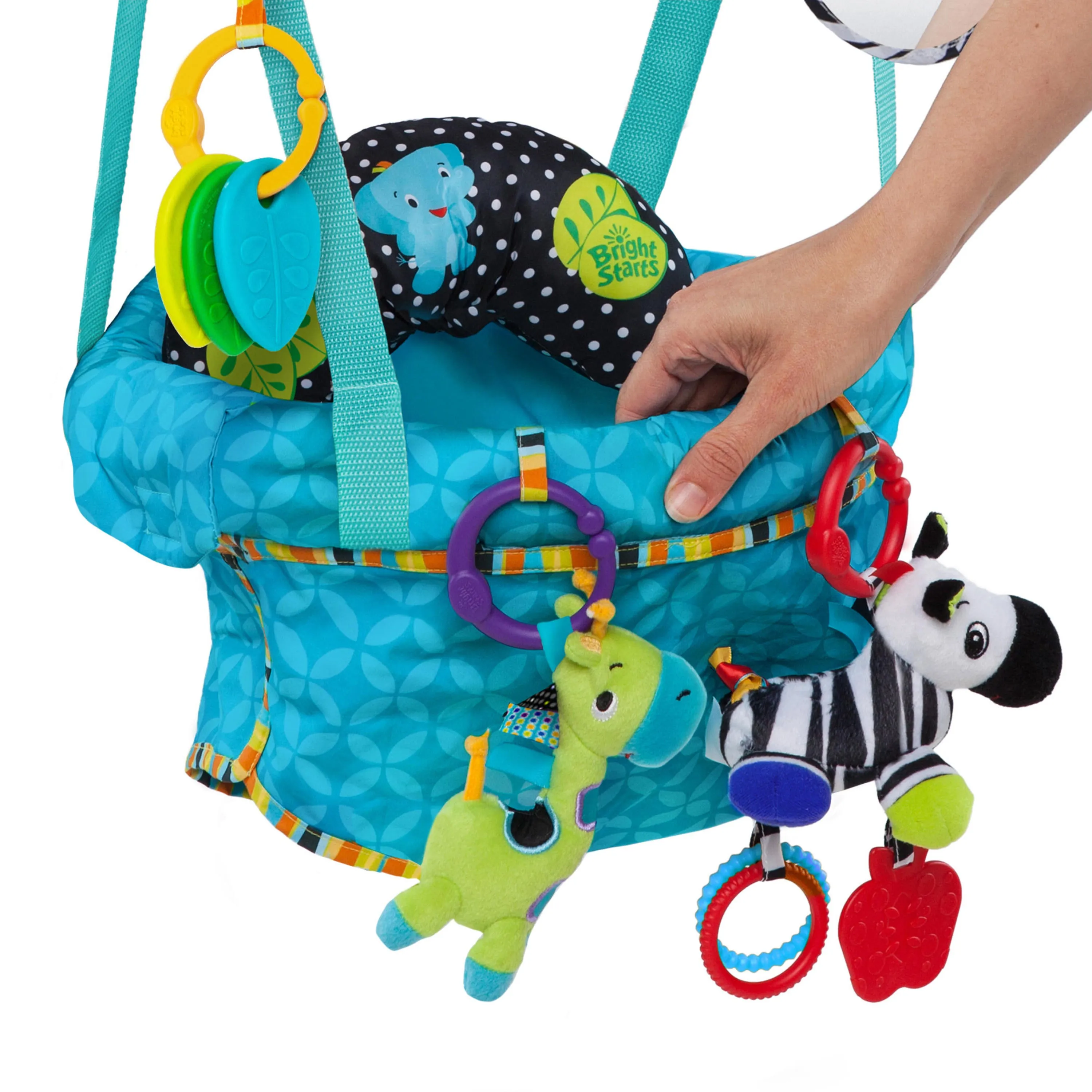 Bright Starts Bounce 'n Spring Deluxe Door Jumper with Take-Along Toys