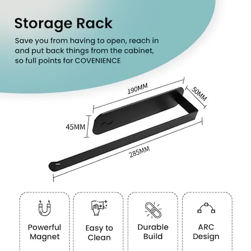 CHESTON Magnetic Hooks and Paper Towel Hanger - Durable Organizer for Metal Surfaces: Refrigerators, Microwaves, Metal Almirah (Set of 2)