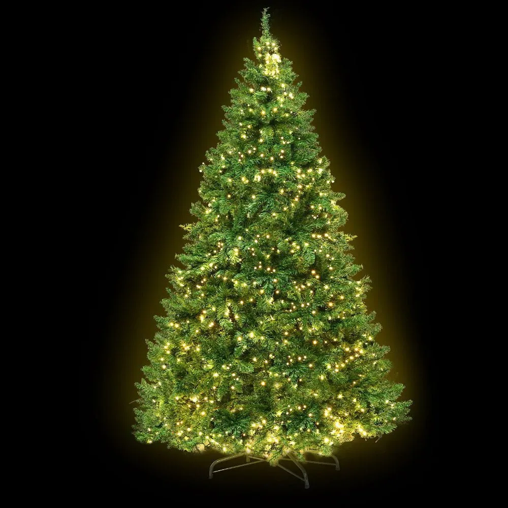 Christmas Tree 2.4M With 1488 LED Lights Warm White Green