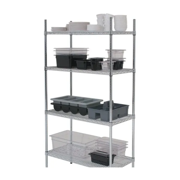 Chrome Wire Shelf Dry Goods Racking Set A 4 Tier