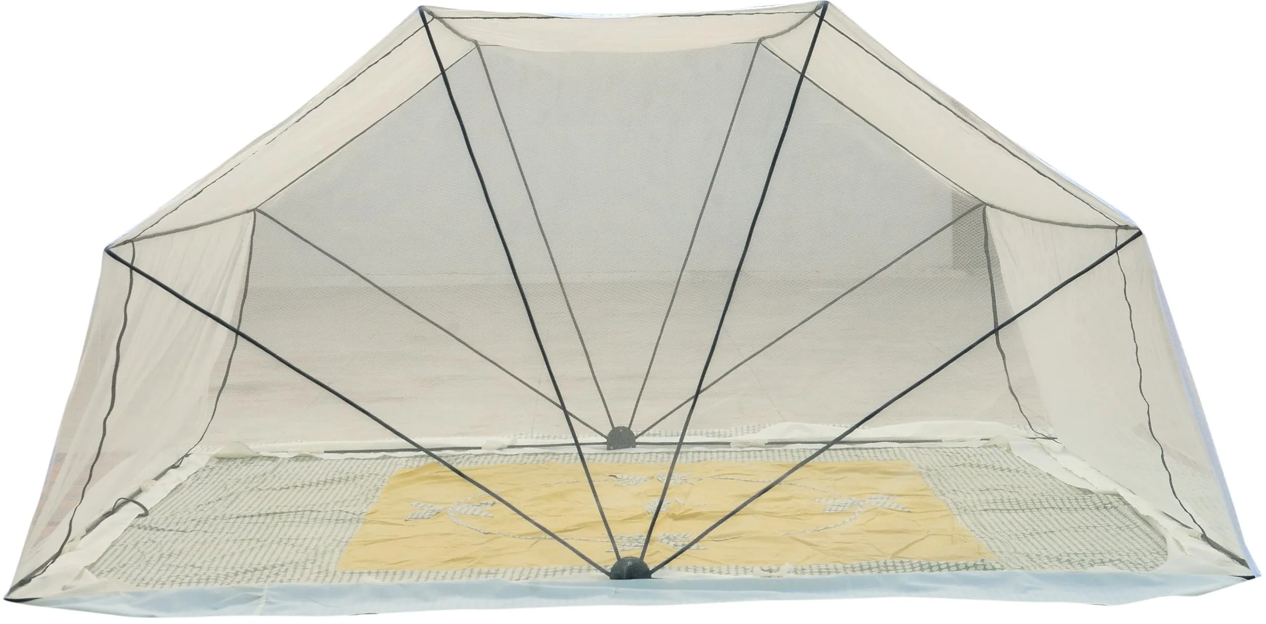 Comfort Mosquito Net- 6 x 7 Ivory (Foldable Large usable on Floor/Ground/Terrace)