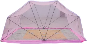 Comfort Mosquito Net Foldable Poly Cotton Mosquito Net (6 x 6 Pink- King Bed Size)