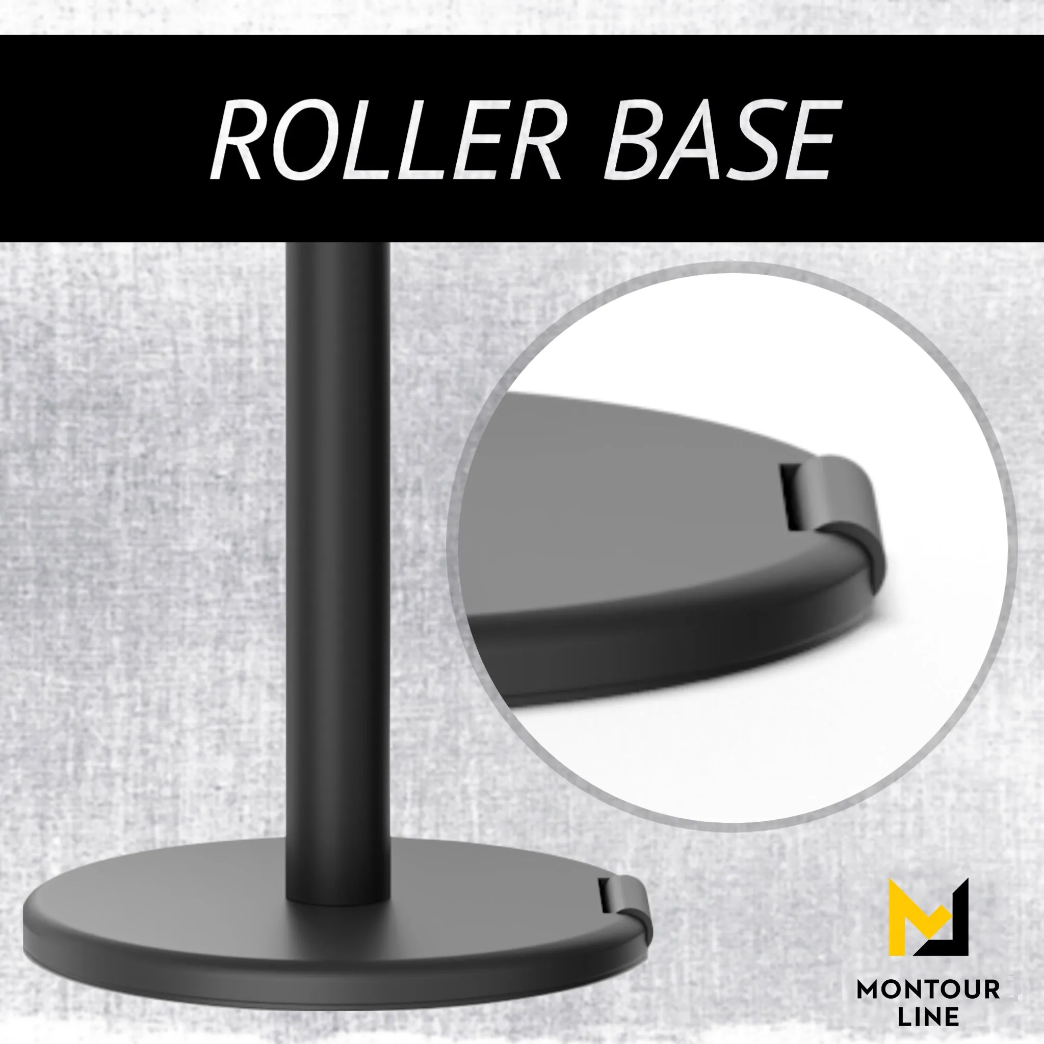 Crown Top Dual Rope Stanchion with Roller Base - Montour Line CELineD