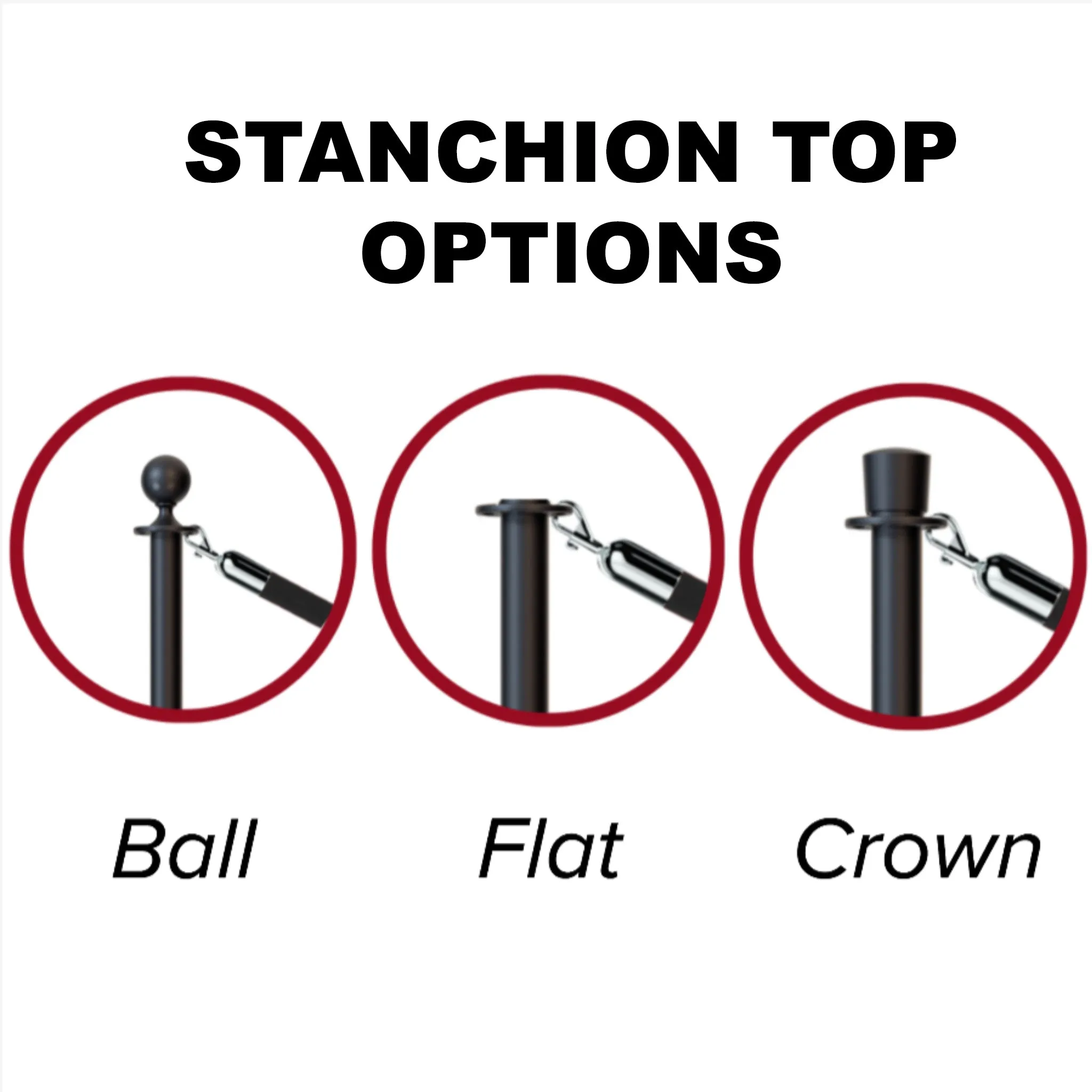 Crown Top Dual Rope Stanchion with Roller Base - Montour Line CELineD