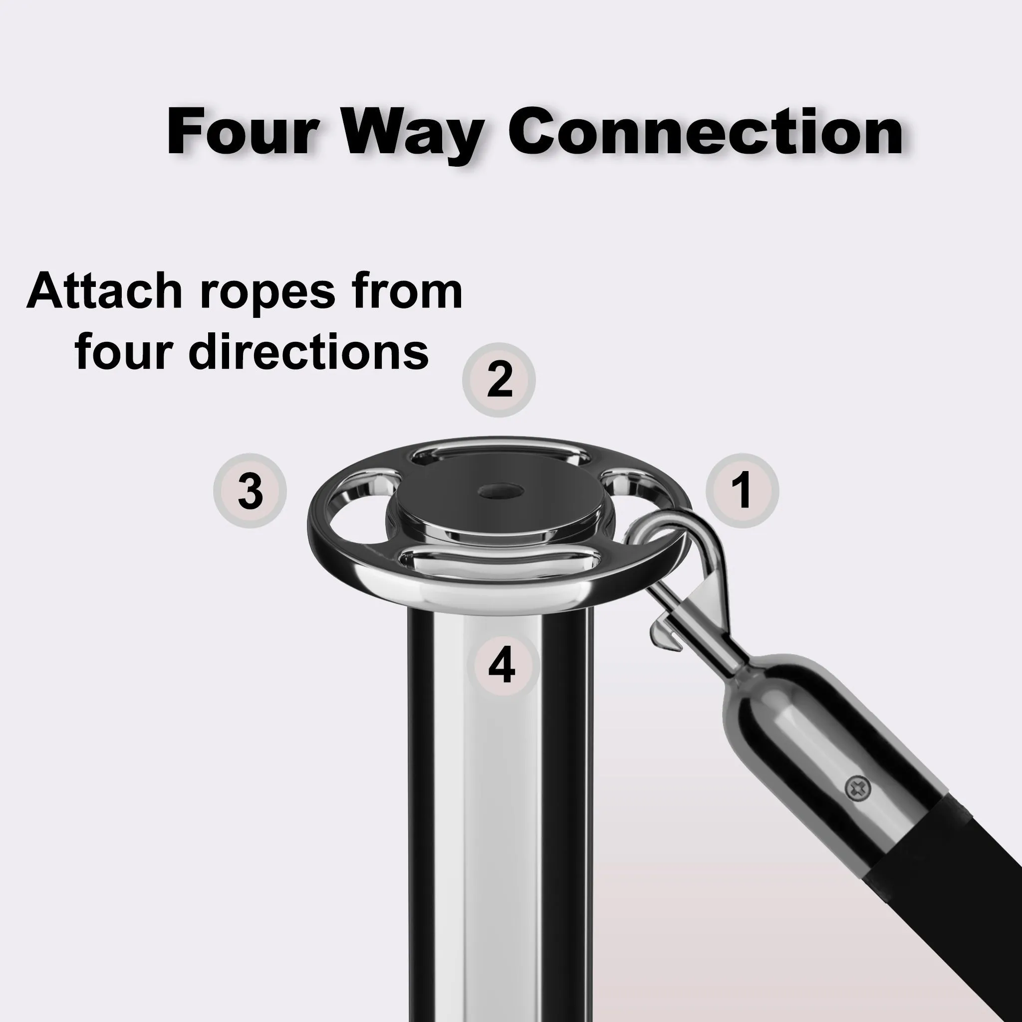 Crown Top Dual Rope Stanchion with Roller Base - Montour Line CELineD