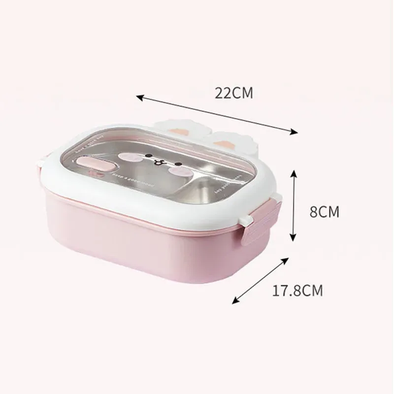 Dear Bunny Stainless Steel Insulated Lunch Bento Box