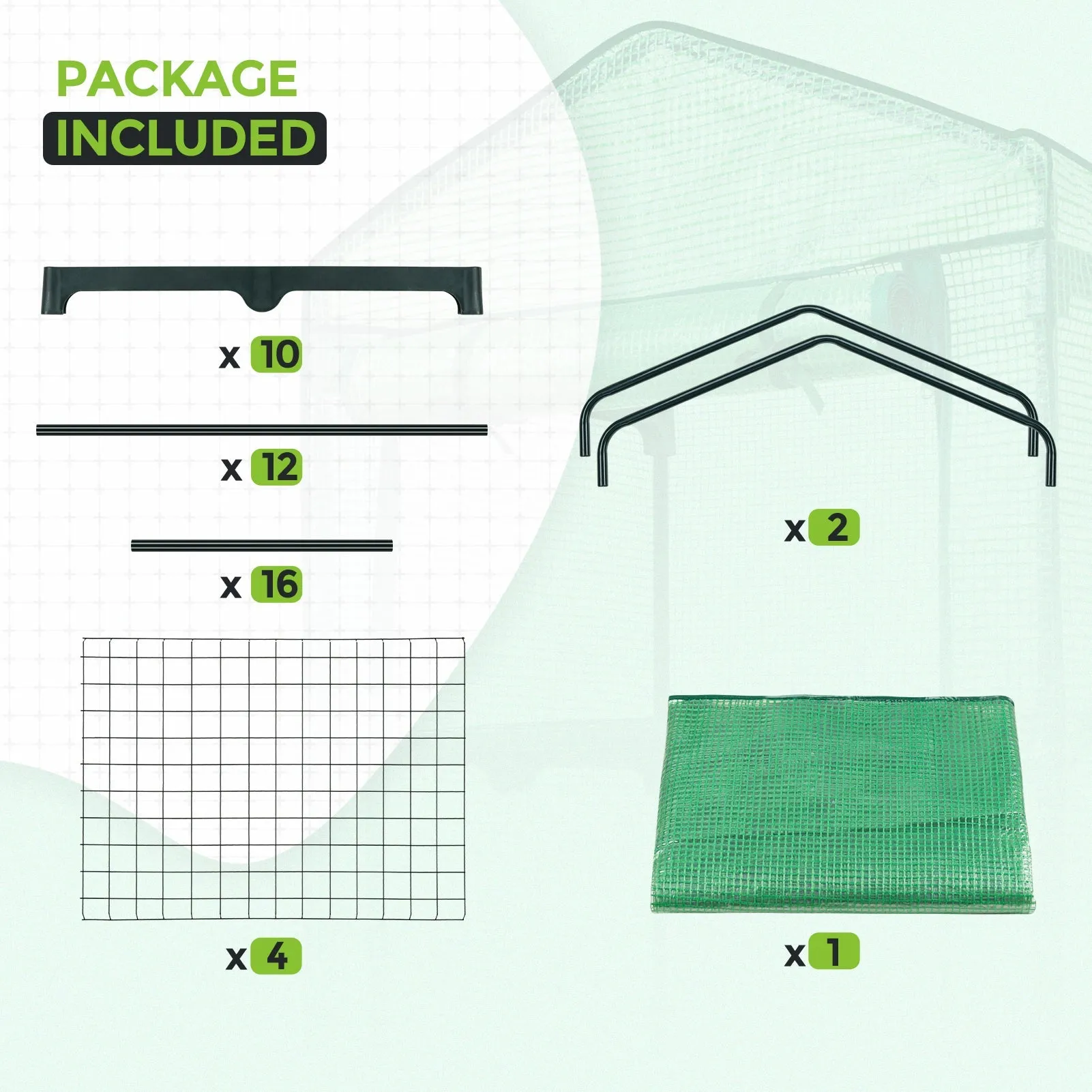 EAGLE PEAK Mini Greenhouse with Wire Shelves,27.2"x19.3"x64.2"