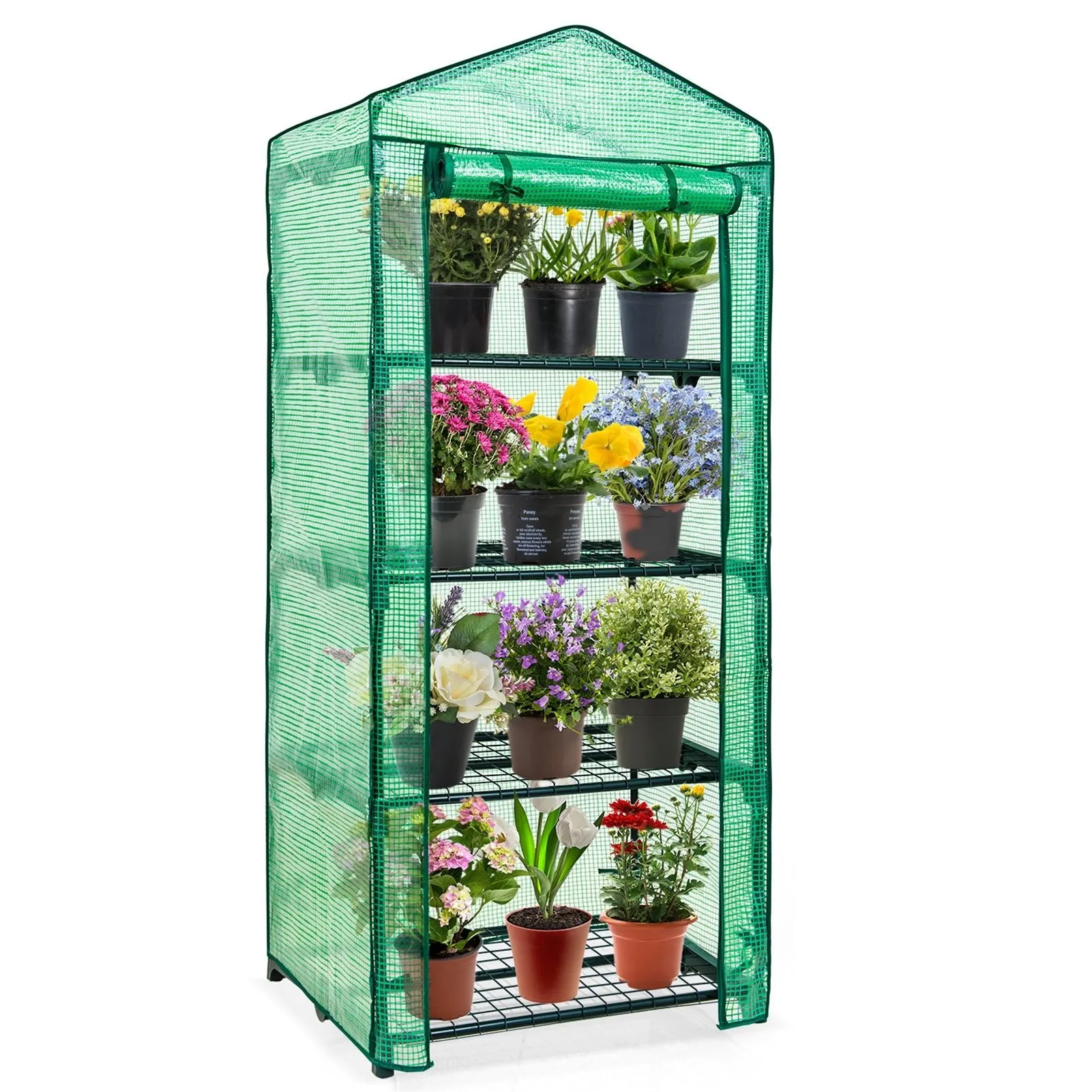 EAGLE PEAK Mini Greenhouse with Wire Shelves,27.2"x19.3"x64.2"