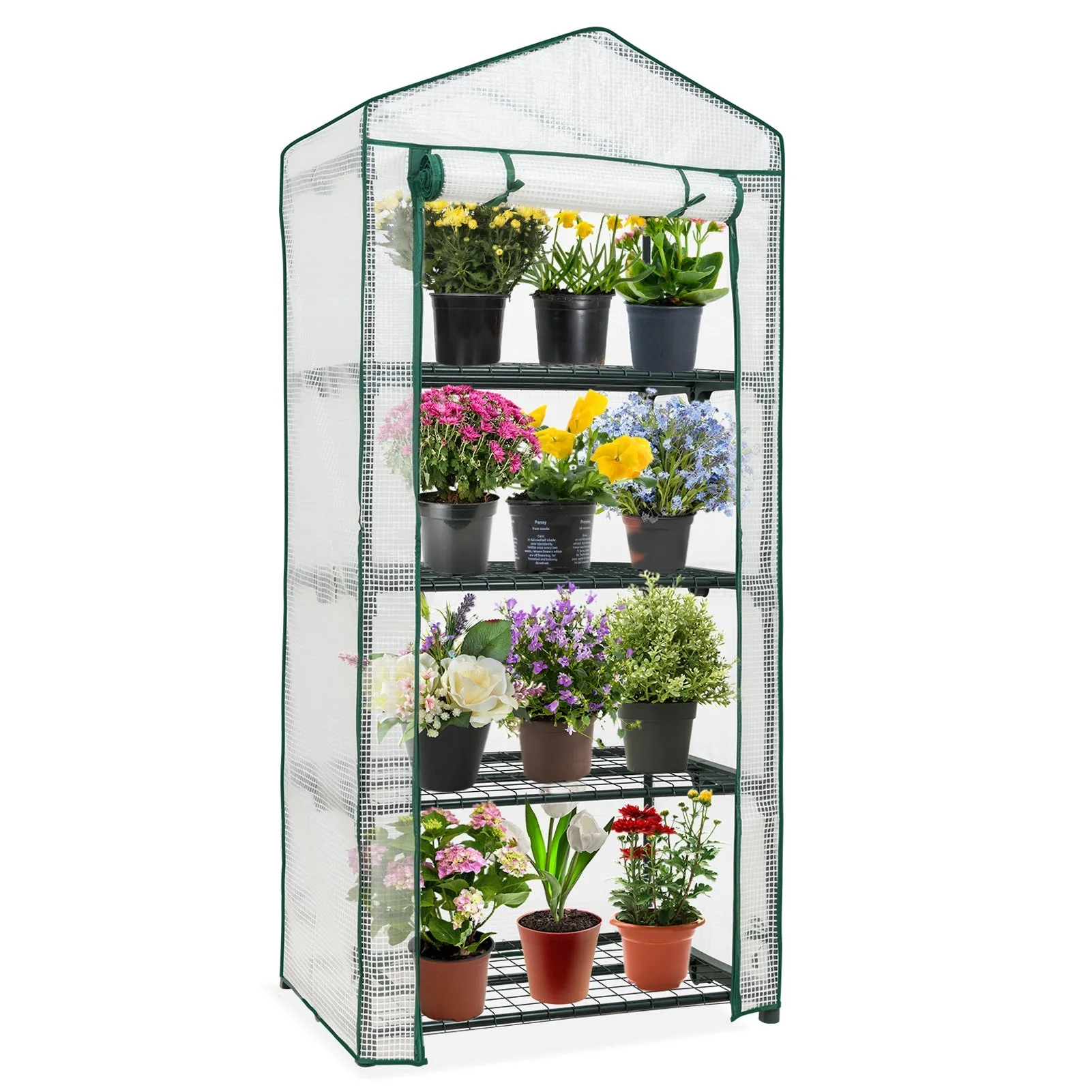 EAGLE PEAK Mini Greenhouse with Wire Shelves,27.2"x19.3"x64.2"