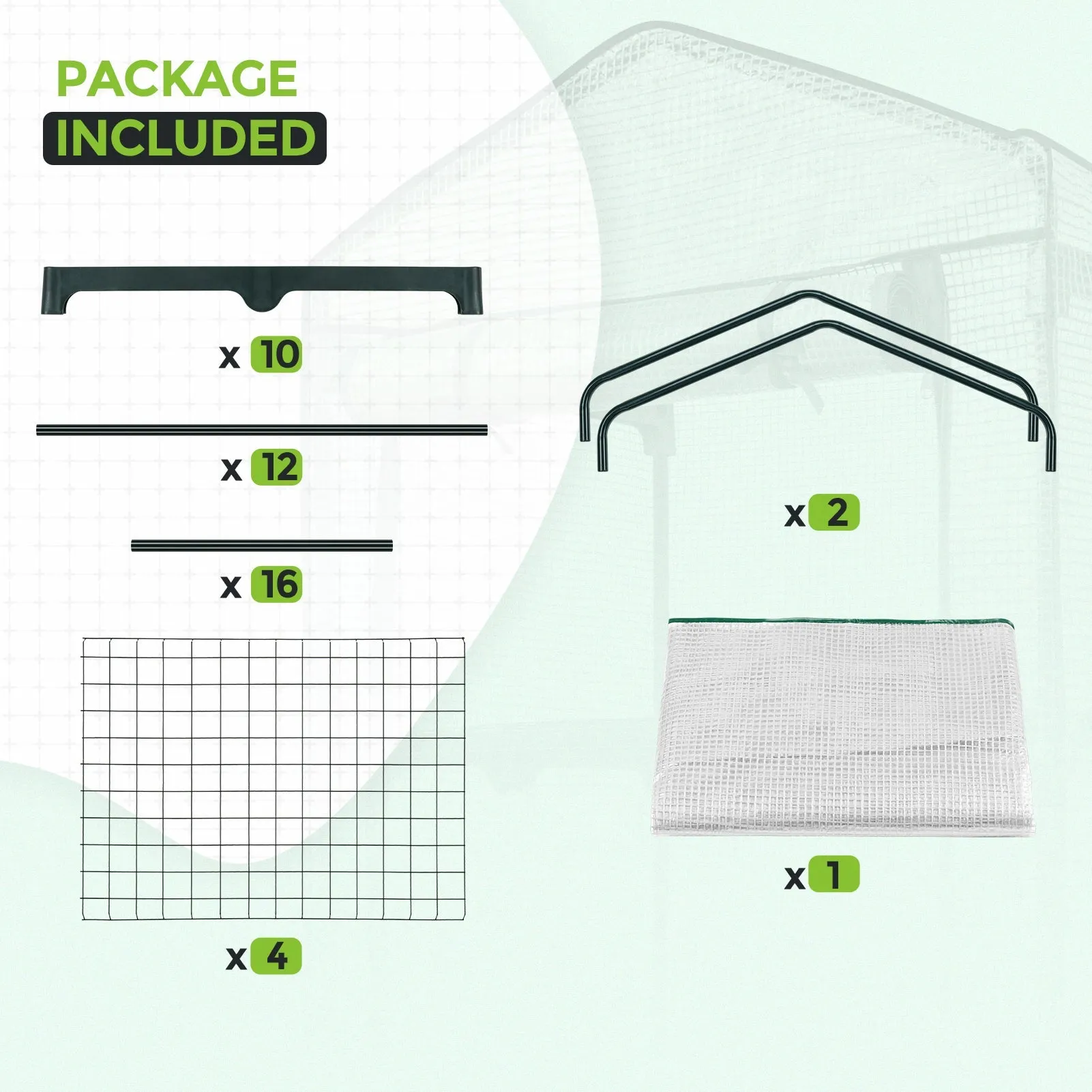 EAGLE PEAK Mini Greenhouse with Wire Shelves,27.2"x19.3"x64.2"