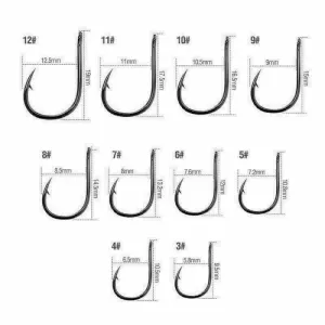 Fishing Hooks High Carbon Steel Sharpened Fish Hook Metal Bait Sea