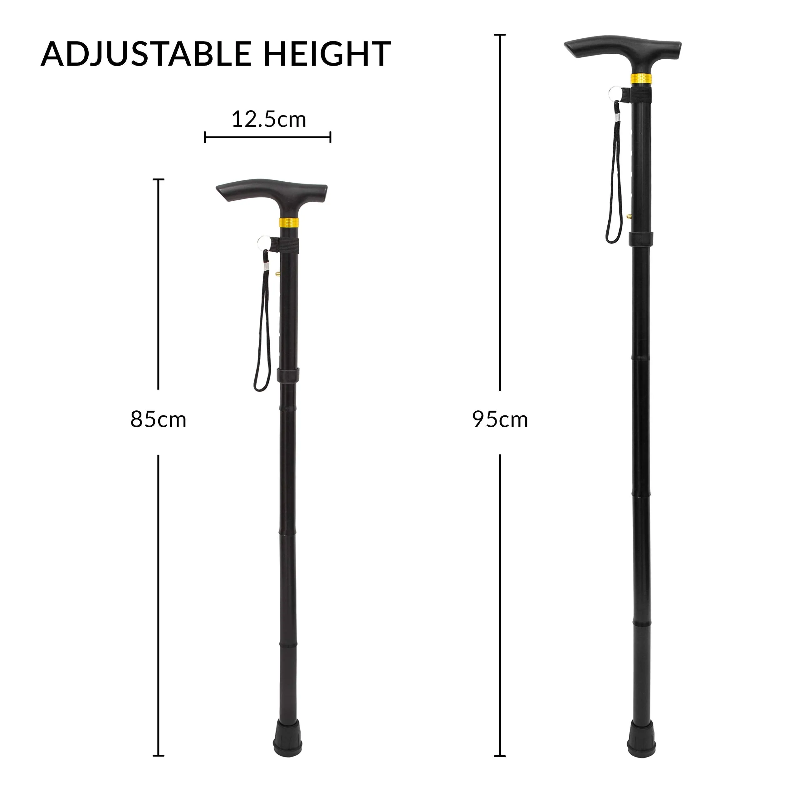 Folding Walking Stick Black 60510