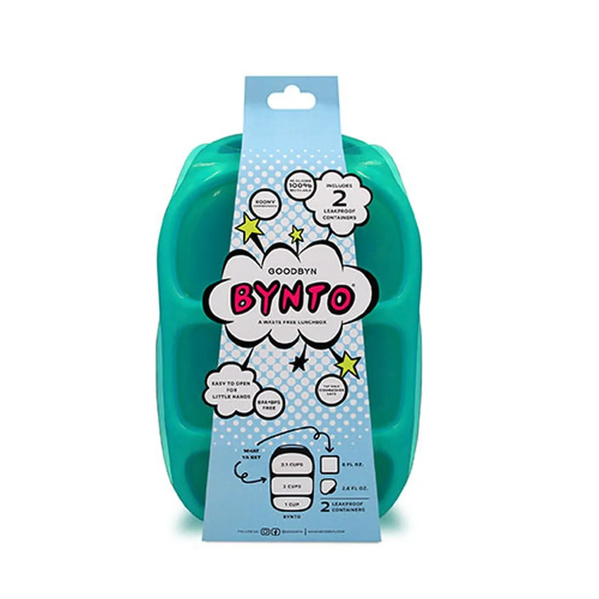 Goodbyn Bynto Lunchbox Dipper Set - Neon Aqua