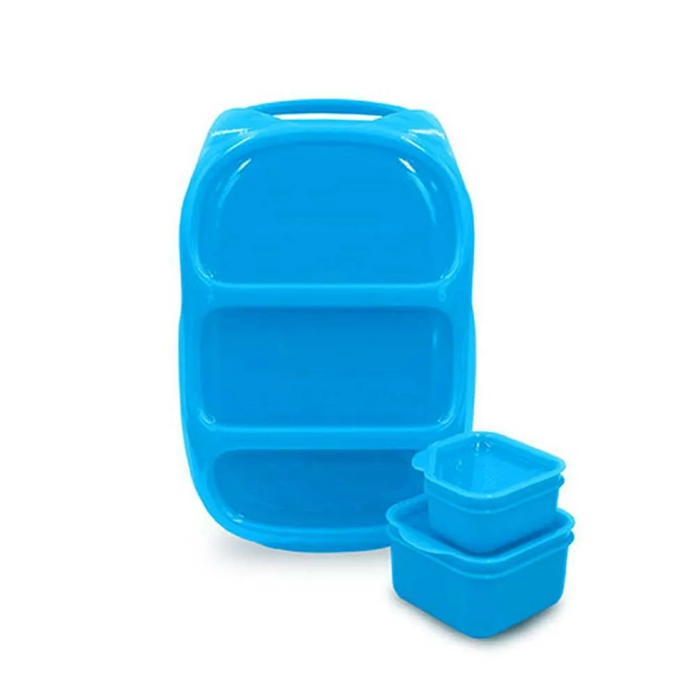 Goodbyn Bynto Lunchbox Neon Blue plus Two Leakproof Containers