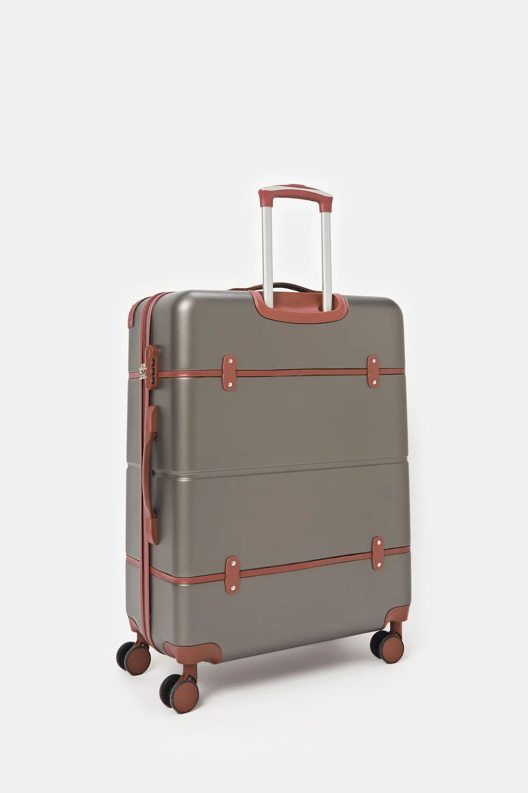 Grey Embellished Trolley Luggage (24 Inch)