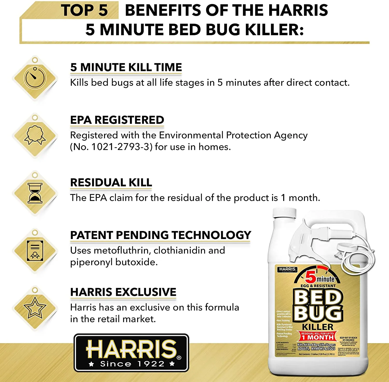 Harris 5 Minute Bed Bug Killer (128 fl. oz.)