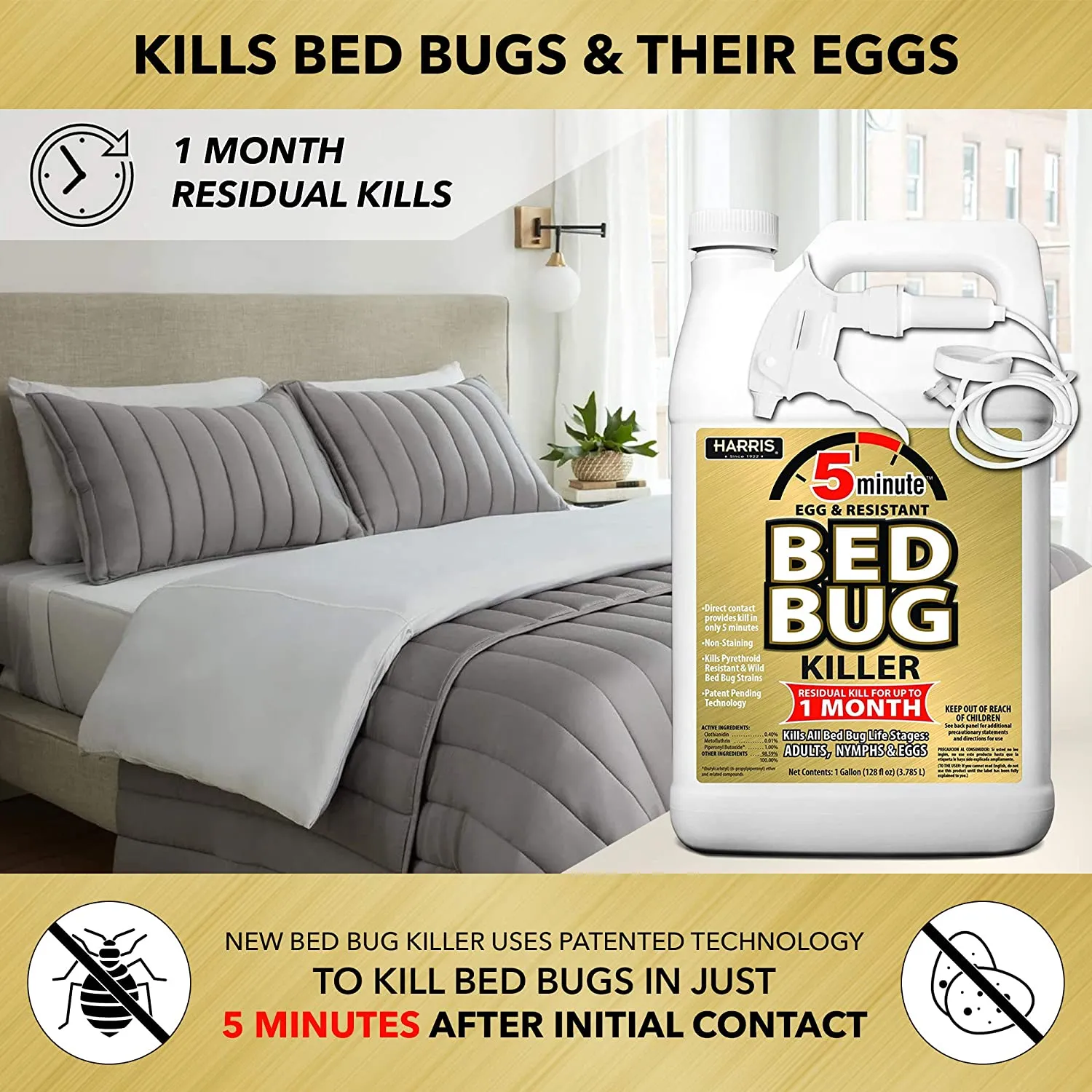 Harris 5 Minute Bed Bug Killer (128 fl. oz.)