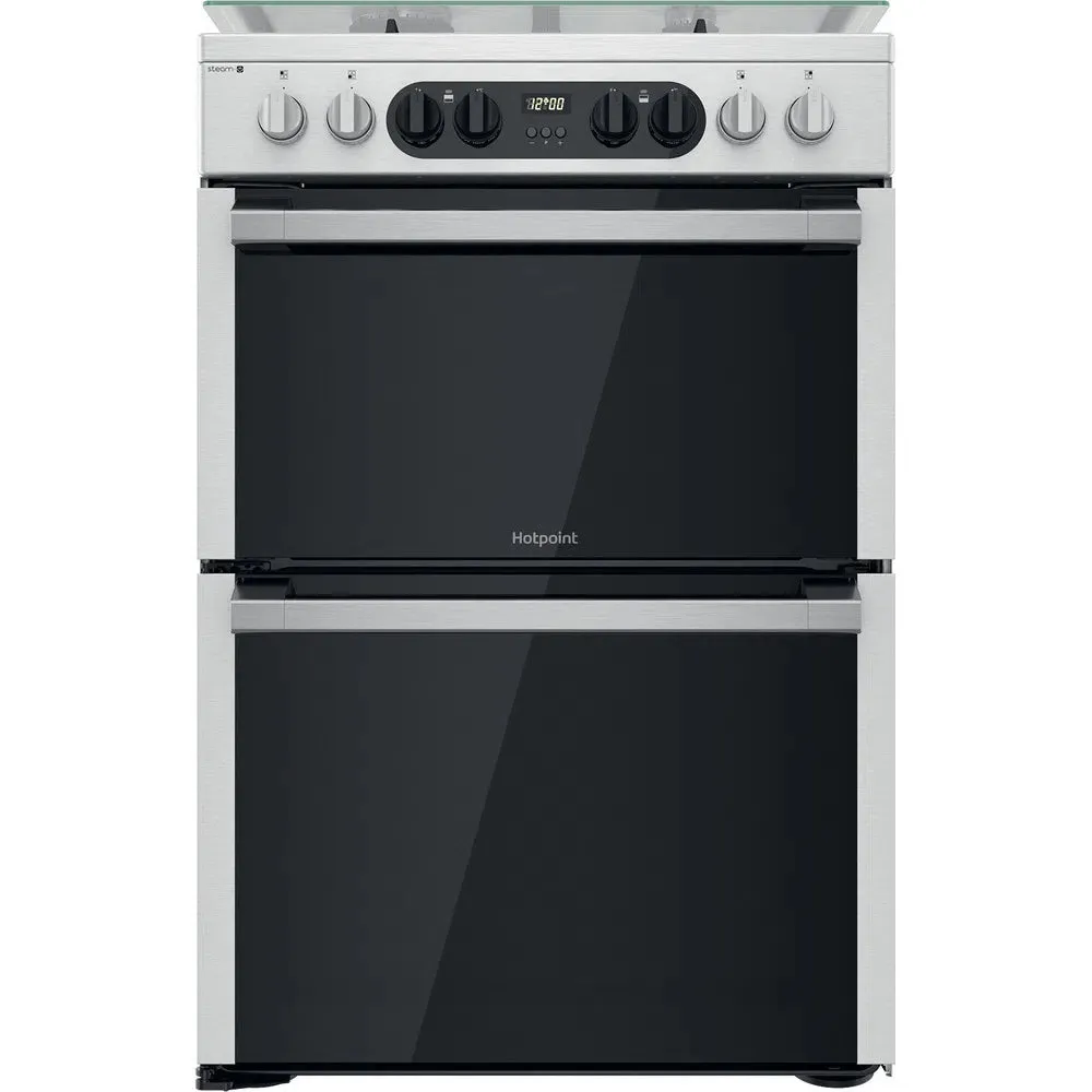 Hotpoint HDM67G8C2CXUK 60cm Dual Fuel Double Cooker Inox