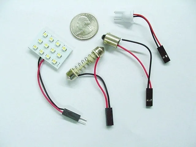 Interior Courtesy Dome Light LED Panel Kit White Festoon/Wedge/Bayonet