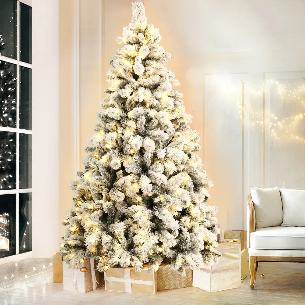 Jollys Christmas Tree 2.1M Xmas Tree with 500 LED Lights Snowy Tips