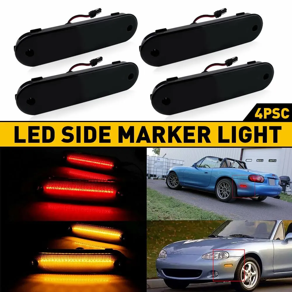 LED Side Marker Lights for 1990-2005 Mazda Miata MX-5 Turn Signal Sidemarker Lamps Replacement