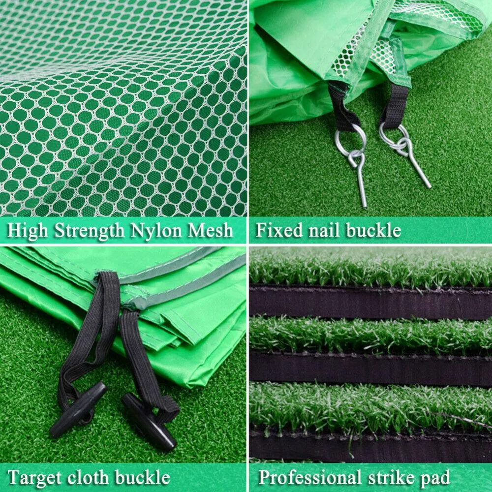 New 10 Foot (3M) Golf Net SET with Mat & Balls - Large Golf Hitting Nets