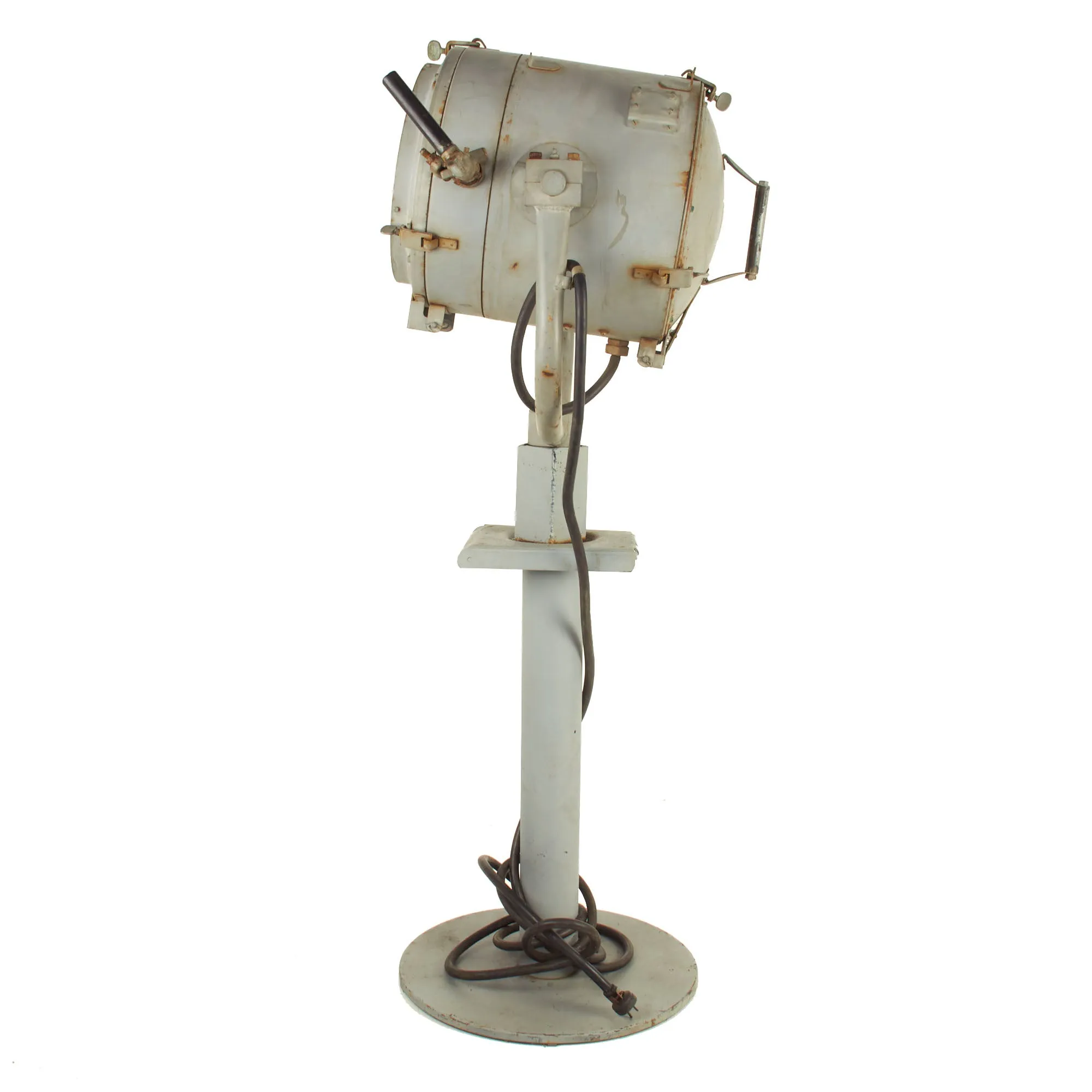 Original U.S. WWII 1945 Dated Navy 12 Inch Signaling Search Light with Pedestal Mount by General Electric - Model 95313