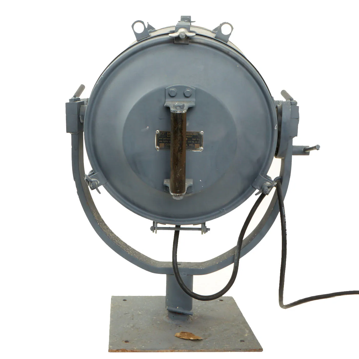 Original U.S. WWII Navy 12 Inch Signaling Searchlight by Curtis Lighting with Accessories and Spare Parts