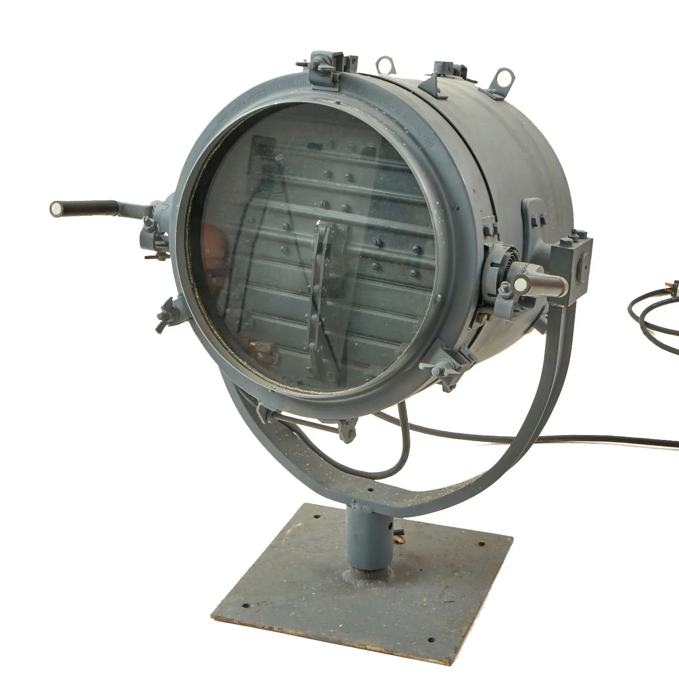 Original U.S. WWII Navy 12 Inch Signaling Searchlight by Curtis Lighting with Accessories and Spare Parts