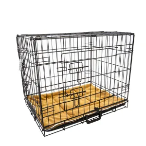 Paw Mate Wire Dog Cage Foldable Crate Kennel 42in with Tray   Cushion Mat Combo